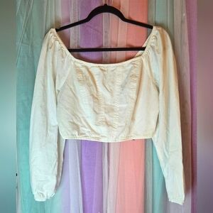 Corset style cotton longsleeve top